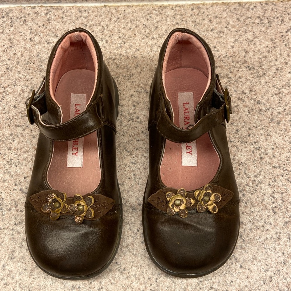 Vintage Laura Ashley Brown Mary Janes Girls